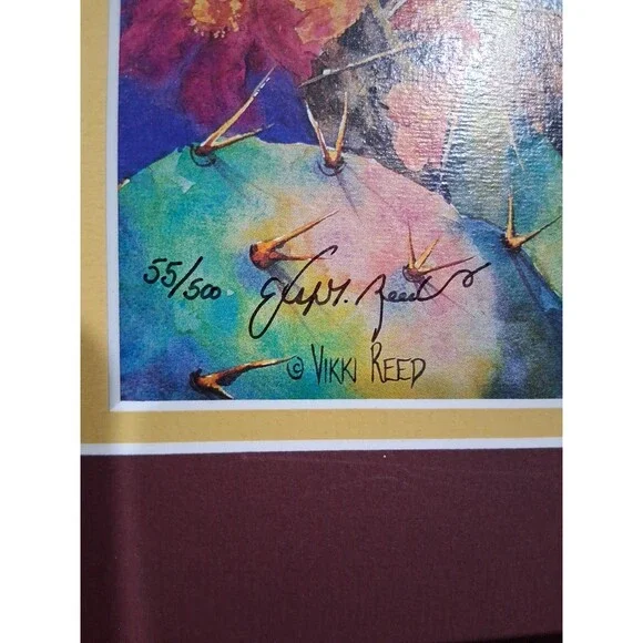 Vintage Floral Giclee Signed Numbered, "Power Play" Vikki Reed, COA - Picture 2 of 6